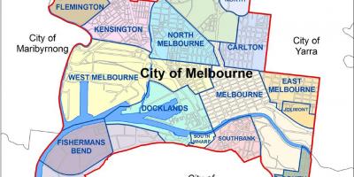 La carte de Melbourne et de ses banlieues