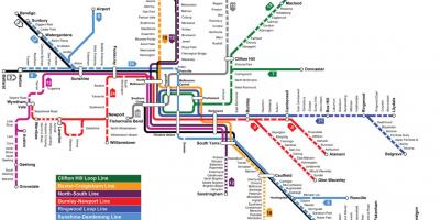 Plan du métro de Melbourne