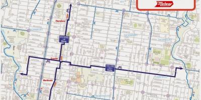 La carte de Melbourne, de partage de vélos