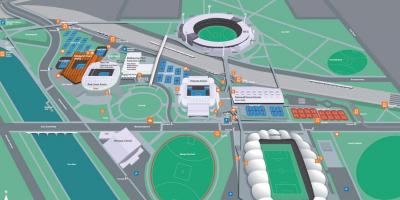 Melbourne parc olympique carte
