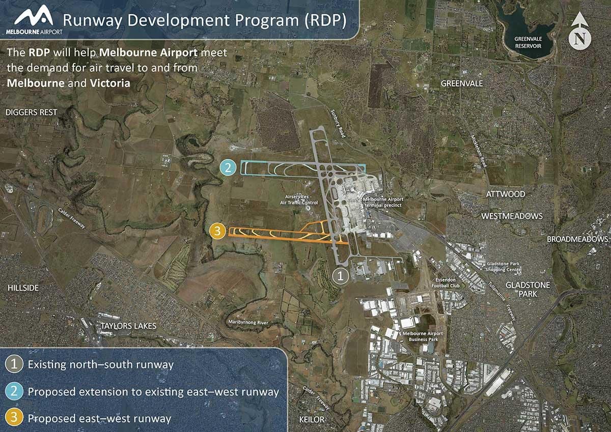 carte de l'aéroport de Melbourne