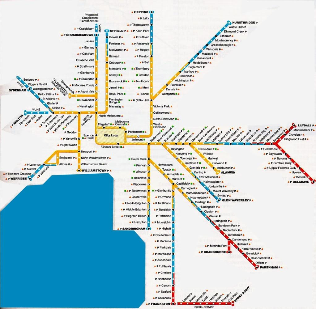 Melbourne région métropolitaine de carte
