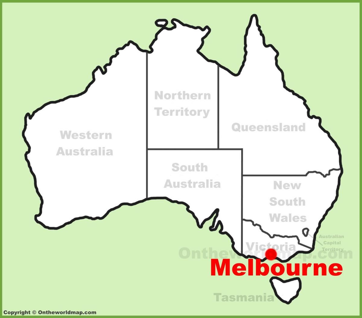 la carte de Melbourne, Australie