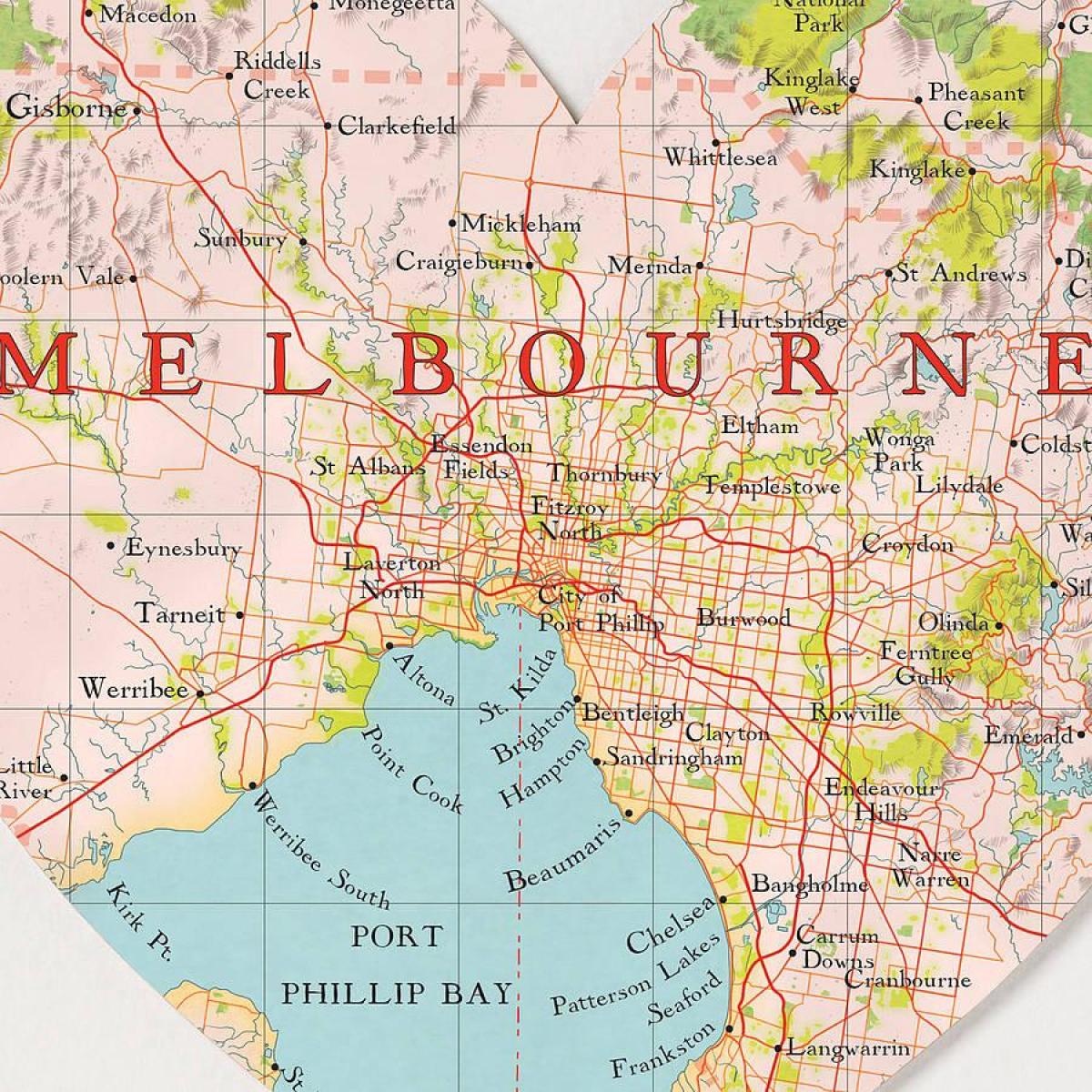 Melbourne carte du monde