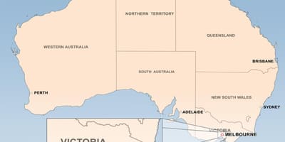 La carte de Melbourne, Australie