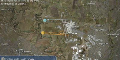 Carte de l'aéroport de Melbourne
