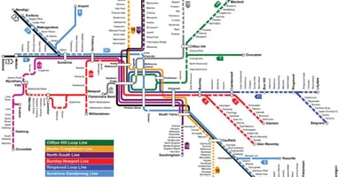 Plan du métro de Melbourne