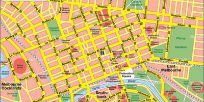 Plan de la ville de Melbourne